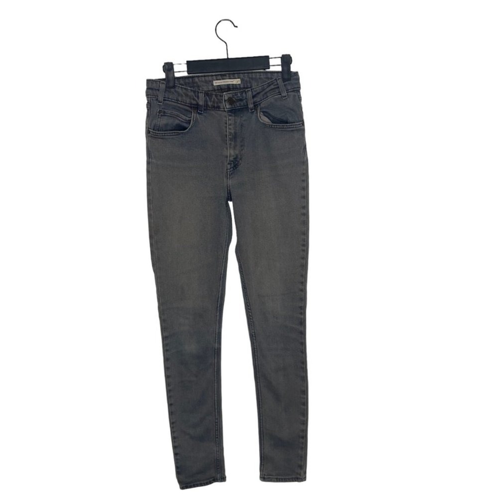 Levis 721 Vintage High Rise Skinny Jeans Gray Faded Denim Size 27